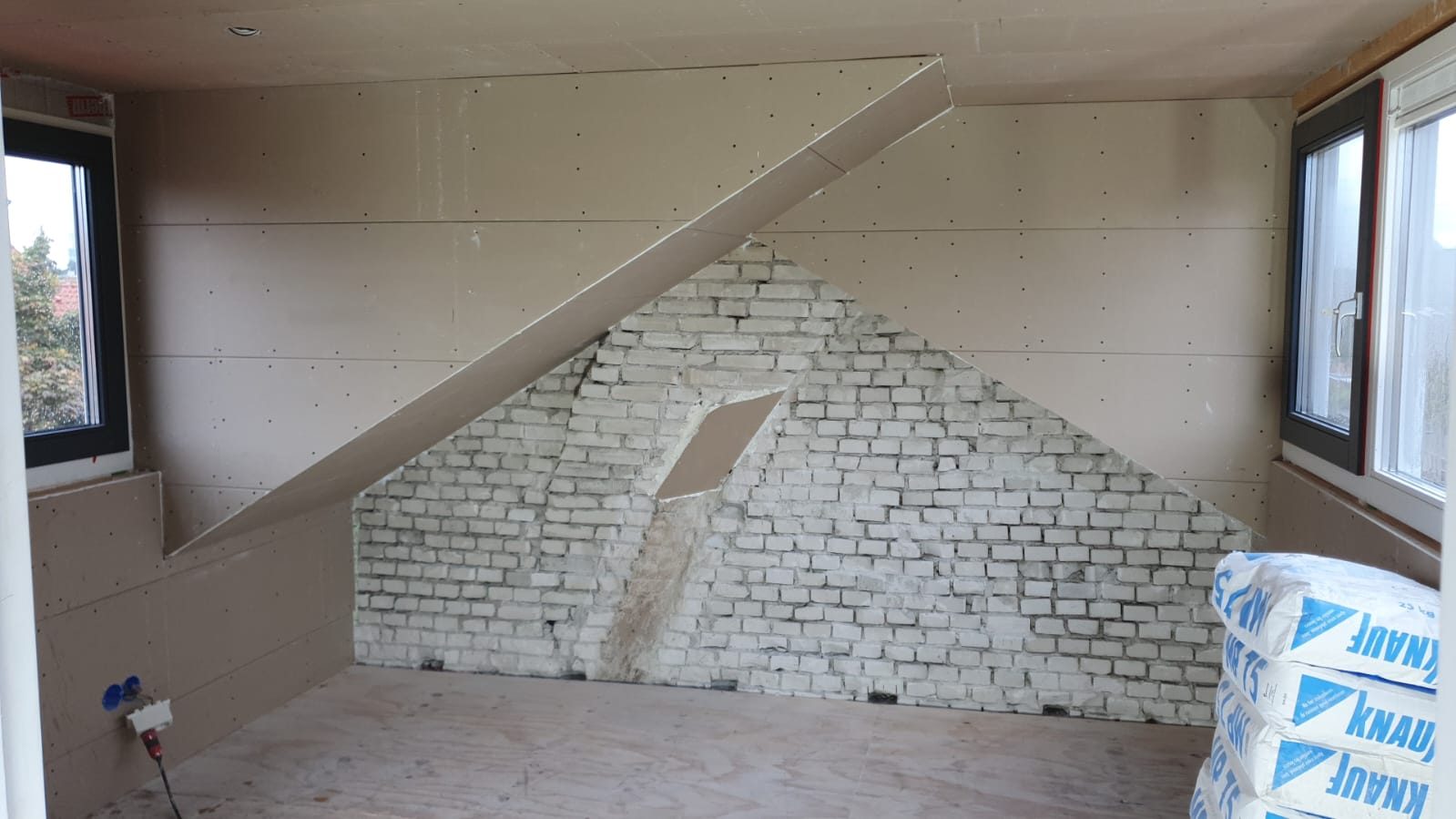 Nokverlegging aan de binnenzijde klaar voor gladde stucafwerking