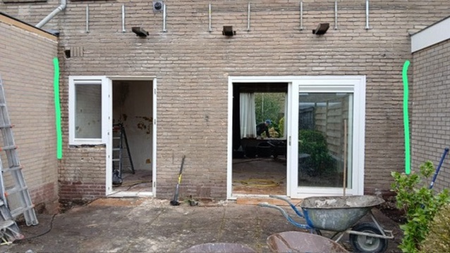 Achtergevel voor het maken van een grotere opening